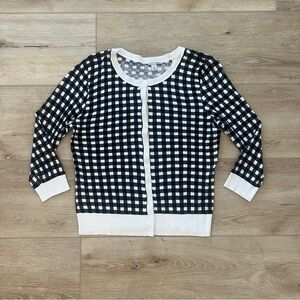 Halogen check cropped cardigan